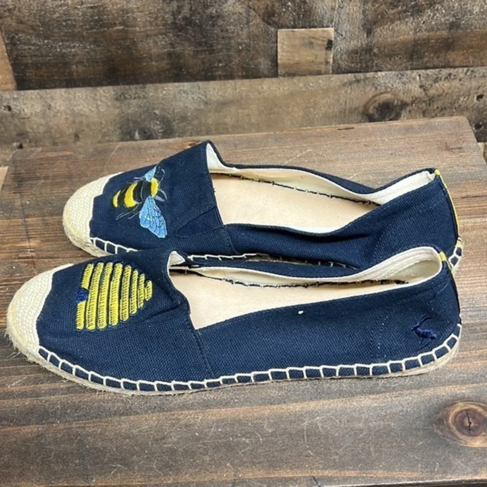 Joules Shelbury Bee Embroidered Espadrilles‎ Women's Size 9